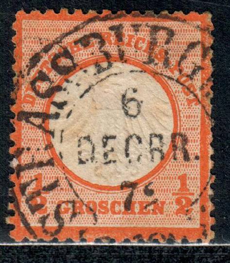 GERMANY 1872 Definitive Small Shield ½g Orange-Vermilion. Postmark STRASBURG. - 9347 - Used