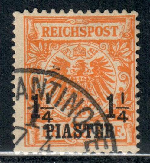 GERMAN POST OFFICES IN the TURKISH EMPIRE 1889 Definitive 1.25pi on 25pf Orange-Yellow. Clear...... ANTINOPLE postmark. - 9360 -