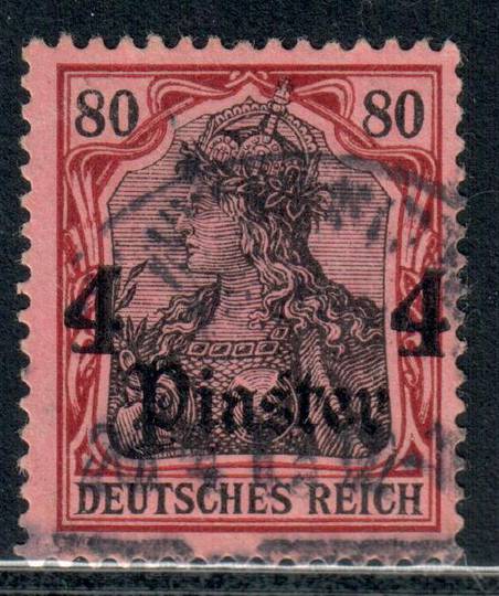 GERMAN POST OFFICES IN the TURKISH EMPIRE 1905 Definitive 4pi on 80pf Black and Carmine on Rose. - 9416 - FU