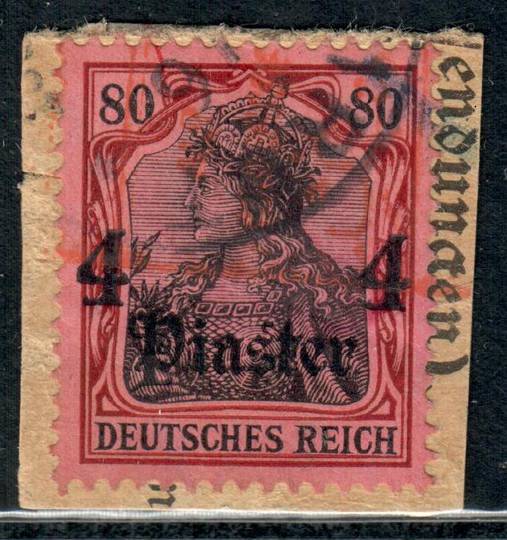 GERMAN Post Offices in the TURKISH EMPIRE 1905 Definitive 4pi on 80pf Black and Carmine on Rose. - 9422 - FU