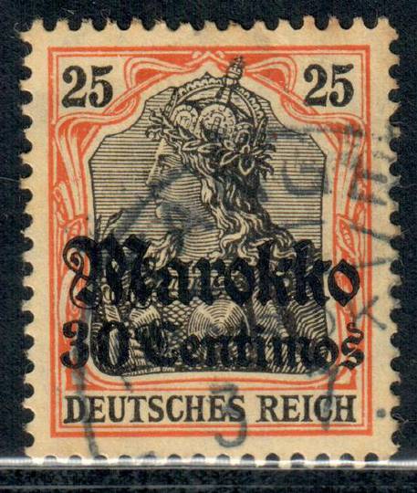 GERMAN Post Offices in MOROCCO 1911 Definitive 30c on 25pf Black and Red on Yellow. - 9423 - FU