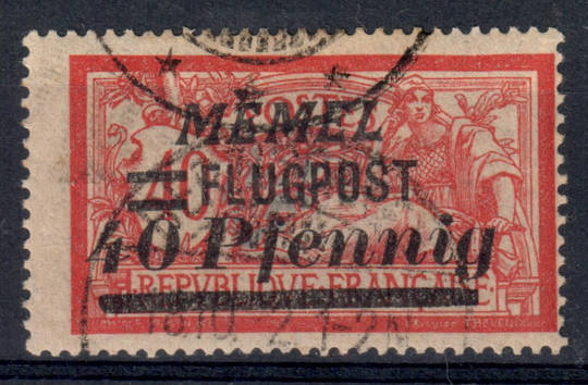 MEMEL 1923 Air 40pf on 40c Red and Pale Blue. - 9426 - FU
