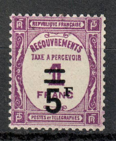 FRANCE 1929 Postage Due 5fr on 1fr Purple. - 94269 - UHM