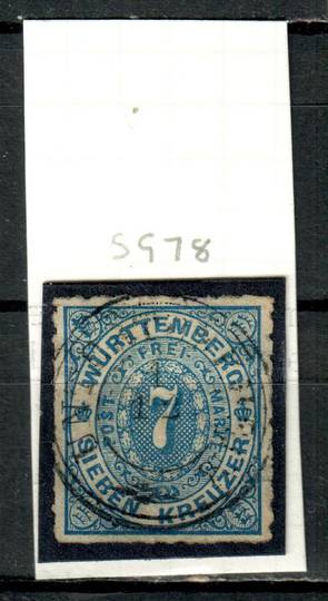 WURTEMBURG 1869 Definitive 7k Blue. From the collection of H Pies-Lintz. - 9459 - FU