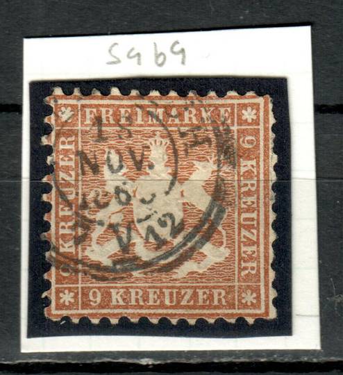 WURTEMBURG 1865 Definitive 9k Chestnut. From the collection of H Pies-Lintz. - 9463 - GU