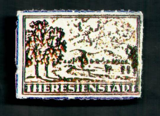 THERESIENSTADT Concentration Camp Parcels Admission Stamp. A very poor forgery or reproduction. Roulettes. Printed on the gummed