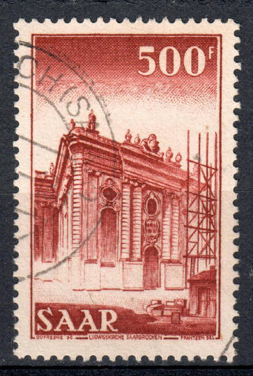 SAAR 1952 Definitive 500fr Brown-Lake. Superb very fine used. - 96136 - VFU