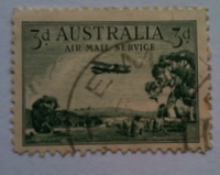 AUSTRALIA 1929 Air 3d Green. Nice postmark and perfs. - 10 - FU