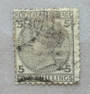 NEW ZEALAND 1874 Victoria 1st First Sideface 5/- Grey. A tidy copy. - 10026 - FU