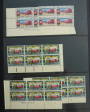 NEW ZEALAND 1963 Centenary of the Railways in New Zealand. Set of 2. in plate blocks of 6. 3 blocks and some extras. - 19898 - U