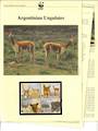 ARGENTINA 2002 World Wildlife Fund Argentine Ungulates. Block of 4 in mint never hinged and on first day covers with 6 pages of