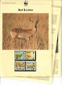 BOTSWANA 1988 World Wildlife Fund Red Lechwe. Set of 4 in mint never hinged and on first day covers with 6 pages of official tex
