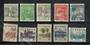 JAPANESE OCCUPATION of MALAYA 1943 Definitives. Set of 10. Heavily hinged. Need soaking and cleaning on the reverse. Treat as MN