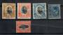 TONGA 1897 Definitives. Five items. SG 38 39 40a 43 and 46. SG 46 is catalogued at £32 but the copy is MNG. The other are nice u