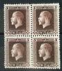 NEW ZEALAND 1915 Geo 5th Definitive 3d Brown. Recess print. Two perf pair in block. One pair UHM One pair LHM. - 20103 - LHM