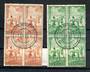 NEW ZEALAND 1940 Heath. Set of 2. in blocks of 4 with fine Remuera H class cancel. - 20118 - FU