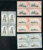 FALKLAND ISLANDS 1964 50th Anniversary of the Battle of the Falkland Islands. Set of 4 in blocks of 4. Perfect copies. - 20149 -