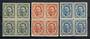 LUXEMBOURG 1906 Three values in blocks of four. SG 166 includes central hinge mark. - 20363 - LHM