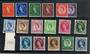 GREAT BRITAIN 1955 Elizabeth 2nd Definitive set of 17. (missing the second 2d value). - 20408 - Mint