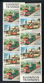 ISLE OF MAN 1988 Definitives Railways and Tramways. Strip of 5 from special booklet sheet of 50 as detailed in the note in SG. H
