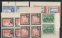BRITISH GUIANA 1938 and 1954 Definitives. Five blocks of 4 of the low values in unhinged mint. Each stamp has been perforated fo