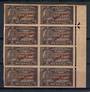 TRAVANCORE-COCHIN 1949 Definitive 2 pies on 6 cash Blackish Violet. Imperf block of 8. - 20932 - UHM