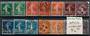 FRANCE 1907 Definitives. Set of 14. Includes shades. - 20953 - Used