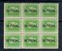 NEW ZEALAND 1915 Geo 5th Official ½d Green. Block of 9. Interesting intersectins in the line perf. - 21046 - MNG