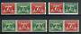 NETHERLANDS 1934 Definitives. Coil issued in 1941 2½c and 7½c se tennant in four different combinations as required for some alb