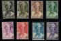BELGIUM 1935 Death of Queen Astrid. Set of 8. - 21278 - VFU