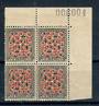 NEW ZEALAND 1935 Pictorial 9d Red and Grey. Multiple Watermark Upright. Top corner block of 4. - 21326 - UHM