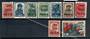 GERMAN OCCUPATION OF LITHUANIA 1941 Russian Definitives overprinted in Black. Set of 9. Telschen 26/6/1941. Unofficial issue not