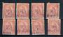 ALBANIA 1914 Handstamps. Selection of 8. Seem to be handstamped locally. Invert and double. Not listed by Stanley Gibbons. - 214