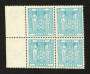 NEW ZEALAND 1967 Arms $8 Light Blue. Watermark Sideways. Perf 14 comb. Block of 4. - 21847 - UHM
