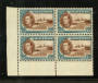 GOLD COAST 1938 Geo 6th Definitive 1/3d Brown and Turquoise-Blue. Block of 4. - 22471 - UHM