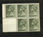 GREAT BRITAIN 1971 Machin Head 3½d Olive-Grey with 2 Bands. Block of from from Booklet (stitching down the left) with unperforat