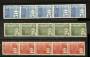 SWITZERLAND 1970 Coils. Set of 3 in strips of 5. - 23306 - UHM