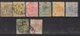 LUXEMBOURG 1882 Definitives. Simplified short set of 8. Perf 13½. Includes the 12½c and the 1fr. The 30c has a heavy postmark.