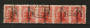 KING EDWARD VII LAND 1908 1d Universal in superb fine used strip of 5. - 24005 - VFU