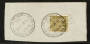 NEW ZEALAND 1931 Arms 15/- Olive on cutout with INLAND REVENUE DEPARTMENT OFFICIAL SEAL cancel dated 28/4/53. - 24024 - Used