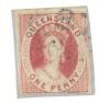 QUEENSLAND 1d Carmine-Rose. A very fine used copy on small piece with British Phil. Soc certificate of authenticity. A key stam
