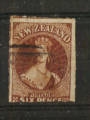 NEW ZEALAND 1862 Full Face Queen 6d Red-Brown. Roulette 7 at Auckland with Royal Philatelic Society of NZ certificate. Scarce s