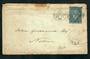NEW ZEALAND 1865 Full Face Queen 2d Blue on cover from Auckland to Nelson. Full postmark from Auckland. Toniong around the edges