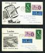 GREAT BRITAIN 1960 London International Stamp Exhibition. Set of 2 on two different illustrated first day covers. - 30330 - FDC