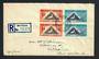 SOUTH AFRICA 1953 Registerd Cover to New Zealand. Backstamp POSTMEN
