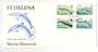 ST HELENA 1987 Marine Mammals. Set of 4 and miniature sheet on first day cover. - 30964 - FDC