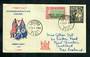 FIJI 1954 Elizabeth 2nd Definitives 2d and 1/- on first day cover dated 1/2/1954. - 31620 - FDC