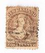 NEW ZEALAND 1862 Full Face Queen 1d Brown. Advanced plate wear. Light postmark frames face. Excellent item. - 3585 - FU