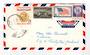 USA 1958 Airmail Letter to New Zealand with 1957 Christmas Greetings TB Cinderellas on the reverse (strip of three). - 36853 - P