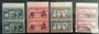 NEW ZEALAND 1940 Centennial Official ½d 1d 2d 3d 4d 6d 8d 2½d in pairs with Joined ffs. All never hinged except the 2½d. The 4d